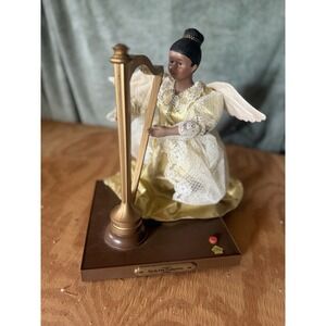 Vintage 90's NORTH POLE PRODUCTIONS Animated Music African American Angel w/Harp
